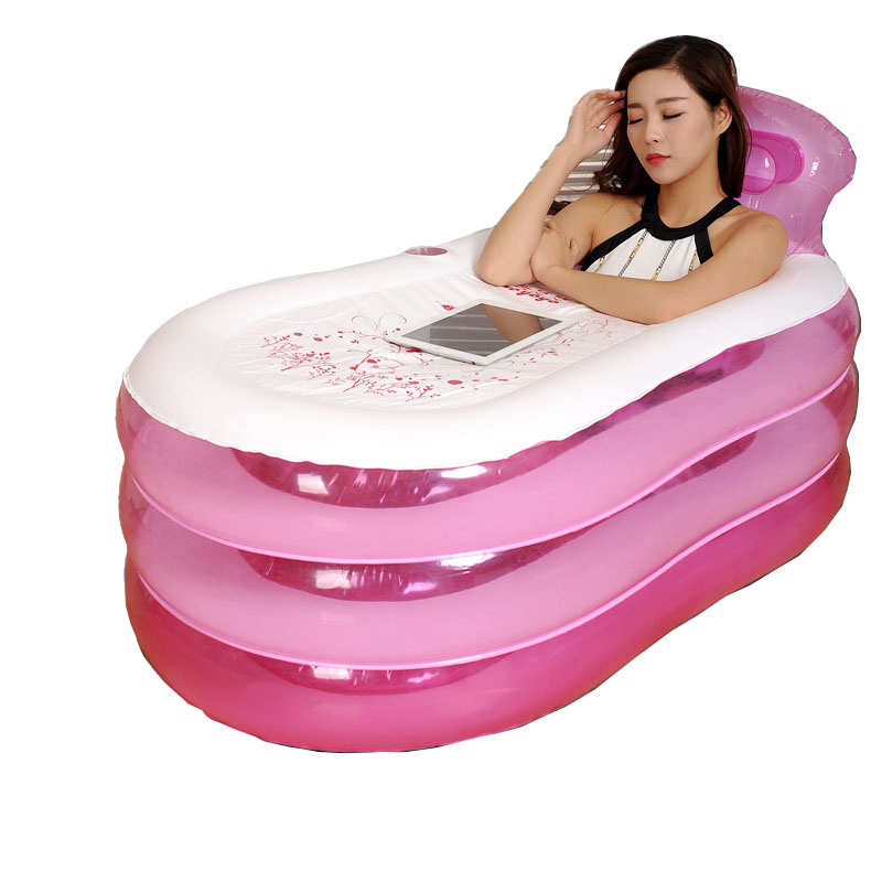 充气浴缸塑料泡澡盆沐浴桶成人浴盆