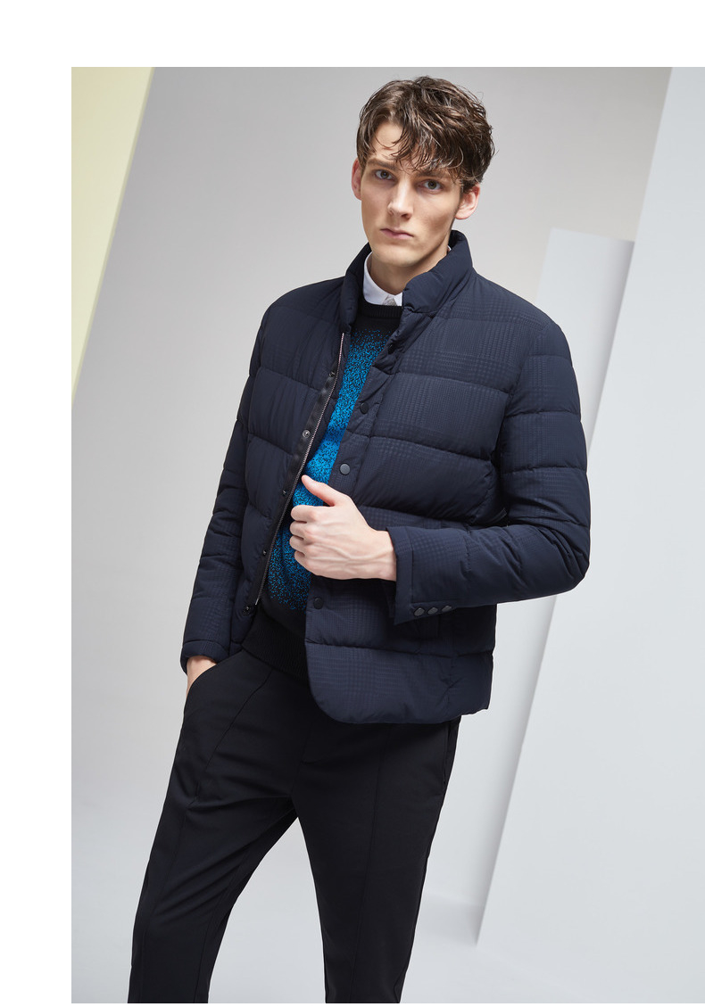 【3免1】斯得雅(stava)男装2018秋冬新款立领羽绒服青年学生帅气保暖