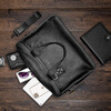 COW briefcase men's business casual handbag large capacity strong and durable men's bag business computer bag 8628 black