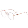 Jiaxuan anti-blue light discoloration myopia flat glasses can be equipped with prescription women's large frame high-profile slimming plain sunglasses frame bright black no prescription anti-blue light flat glasses