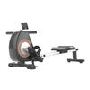 Super fat-burning rowing machine, household intelligent magnetic resistance fitness equipment, comprehensive sports training device, small rowing machine, fat-burning black professional model/load capacity 300 catties/double slide rails, foldable and does not take up space丨Magnetic control丨Slide rails