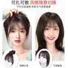 Sky tree wig piece female real hair full human hair simulated scalp head replacement piece fluffy gray hair French bangs wig repair air bangs 8*11 30cm natural color