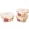 LOCK&LOCK heat-resistant glass crisper, microwave lunch box, office worker lunch box, student fruit meal lunch box three-piece set