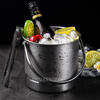 ANSLCEN Ice Cube KTV Stainless Steel Ice Bucket Bar Wine Bucket Nightclub Ice Bucket Portable Single-layer Bucket Champagne Bucket Ice Bucket + Ice Clamp
