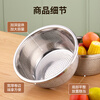 Camellia (CHAHUA) thickened stainless steel anti-fall wash basin home kitchen rice basin drain basin fruit basin stainless steel leaky basin-26cm