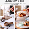 Weimingnuo espresso cup with handle, small milk cup, milk pot, milk cup, pointed spout, glass cup, coffee utensil, wooden handle, 100ml