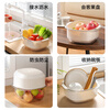 Shangpin Xuanyin vegetable washing basket double-layer drain basket household multi-functional fruit washing basket kitchen thickened transparent vegetable washing basin white