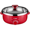 Midelei electric hot pot household electric cooking pot multi-purpose pot split hot pot pot stainless steel electric pot electric pot 130 0cm 1300w3l Chinese red recommended for 3-4 people