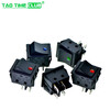 KCD4 boat switch boat switch rocker power button 4 6-pin red light green light 31x25mm16A250V 6-pin 3-speed red light (1 piece)