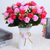 Green Show Decorative Artificial Flowers Indoor Home Furnishings Dining Table Coffee Table Ornaments Living Room Plastic Flower Bouquet Small Potted Little Lover Rose Powder 3 Bunches + Bottle