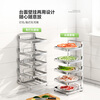 Shuaishi kitchen food preparation rack foldable pot rack side dish multi-layer storage rack stainless steel food preparation storage rack
