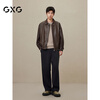 GXG Men's American Leather Jacket Unisex 2024 Autumn New Jacket Brown 170/M