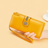WILLIAMPOLO Paul Wallet Women's First Layer Cowhide Genuine Leather Long Wallet Handbag Multiple Card Slots Multi-Function Bag Women's Card Bag Trendy Yellow