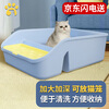 CHONGLEGUAI cat litter box semi-enclosed cat toilet anti-splash cat litter box kitten with cat litter scoop blue small and medium size