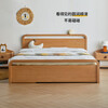 Genji Muyu all solid wood children's bed modern simple teen single bed small apartment high box air pressure storage bed Green three-pull children's bed (drawers can be installed on the left and right) 1500mm*2000mm