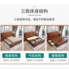 Maiyayue Solid Wood Bed Walnut Solid Wood Bed Chinese Double Bed Simple Home Master Bedroom Marriage Bed Solid Wood Large Bed Walnut Bed + 20cm Latex Spring Mattress 1500*2000mm Frame Model