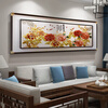 Ruilong Workshop Wealthy Blossoms Blooming Suzhou Embroidery Hanging Painting in the Living Room Hand-Embroidered Peony Sofa Background Wall Mural New Chinese Style Decorative Painting Upgraded High-end Mounted Wealthy Blossoms Peony Suzhou Embroidery Solid Wood Picture Frame + High-end Suzhou Embroidery + 85x205cm