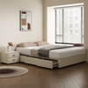 Sumantha cream style bedless scalp bed modern simple light luxury minimalist floor-standing bedroom drawer storage bed edge-to-edge leather art bed drawer frame bed (25cm high) 1.5*2 meters without mattress