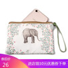 Baoya Mobile Coin Purse Women's Clutch Fabric Wallet Portable Storage Mask Bag Small Handbag Canvas Long Small Bag Light Green Lion Maggi