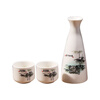 Jingling medium-heat two-liang small wine pot, old-fashioned imitation retro-style wine divider, ceramic household white wine set, traditional warm iron set, round mouth pot/pure white/2-liang/wine delivery competition