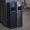 Hotel lobby stainless steel vertical elevator entrance trash can with ashtray corridor aisle smoking smoke extinguishing column commercial short model - sand silver steel (smoke extinguishing only)
