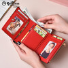 Goldlion Wallet Women's Short Style Women's Fashion Versatile Tri-fold Vertical Gift Box Wallet Women's Card Holder 2025 New Small Wallet Coffee Matching Red Officially Authorized - One fake will be fined ten
