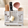 Xu Nian wall-mounted chopstick storage box knife holder chopstick cage kitchen spoon chopstick box household chopstick basket storage rack chopstick tube beige