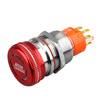 Blue wave 16/19/22mm metal emergency stop button switch self-locking emergency stop waterproof mushroom head with light red and green light waterproof IP65 with light 1NO1NC 16A-M connector