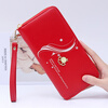 Woodpecker (TUCANO) new wallet women's long simple and fashionable zipper bag can hold mobile phone clutch bag mother bag Valentine's Day wallet burgundy Liuhua wallet-