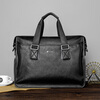 COW briefcase men's business casual handbag large capacity strong and durable men's bag business computer bag 8628 black