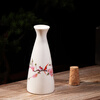 Jingling medium-heat two-liang small wine pot, old-fashioned imitation retro-style wine divider, ceramic household white wine set, traditional warm iron set, round mouth pot/pure white/2-liang/wine delivery competition