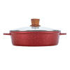 MGC mandarin duck pot small hot pot soup pot medical stone non-stick pot household induction cooker special hot pot basin integrated pot 28cm French romantic red hot pot