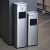 Hotel lobby stainless steel vertical elevator entrance trash can with ashtray corridor aisle smoking smoke extinguishing column commercial short model - sand silver steel (smoke extinguishing only)