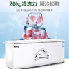 Xuebeina Freezer Commercial Large Capacity Full Freezing Household Dual Temperature Horizontal Freezer Display Cabinet 628 Single Temperature Copper Tube Level 1 Energy Efficiency 1.45 Meters Long