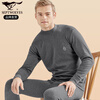 Septwolves 100% Cotton Autumn Clothes and Autumn Pants Men's Autumn and Winter Pure Cotton Mid-High Collar Windproof Neck Protector Middle-aged and Elderly Warm Underwear Set