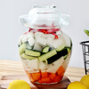 Baijie glass pickle jar 5 pounds thickened sealed round mouth pickle jar pickled egg jar soaking wine bottle glass bottle pickle jar