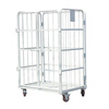 Folding logistics trolley storage cage express turnover vehicle loading and unloading truck laundry cage cart linen handling tool trolley 800*600*1450 without door thickening