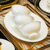 NINE CRANES high-end bowl set bone china household pure white Jingdezhen ceramic bowls and plates tableware high-end housewarming gift set first-class bone china | brocade box packaging | with lucky pot 70-piece set