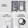 OTA front opening suitcase women's new wide trolley multi-functional boarding case small password suitcase leather suitcase for men Pearl white aluminum frame front opening design + water cup holder + USB charging 20 inches boarding case three-layer PC material + quality inspection is better than the national standard