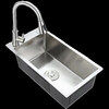 Kitchen horizontal sink 304 stainless steel dishwashing basin side-mounted single slot side hole special-shaped handmade narrow and long dishwashing sink 460*280丨side-mounted faucet丨Basic package