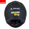 LS2 motorcycle helmet for men and women, all-season racing anti-fog 3C running helmet, go-kart all-season safety helmet FF358, matte black (free anti-fog patch + hood) L (55-56 head circumference recommended)