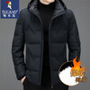 Woodpecker brand down jacket men's thickened warm jacket men's winter 2025 new style young and middle-aged men's winter short clothes black 2XL recommended 135-155 catties