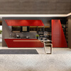 Baineng stainless steel cabinets simple modern custom home kitchen cabinets dark red