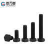 Guwanji grade 12.9 external hexagonal screws, high-strength machine thread, external hexagonal bolts, iron black screw extension screws, M16x80, 2 pieces, full thread