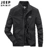 JEEP SPIRIT Jeep Jacket Men's Jacket Autumn and Winter Men's Velvet Windproof Casual Stand Collar Top Men's Black XL