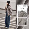 Demana Fashionable Urban Winter Casual Stand Collar Loose Patch Pocket Imitation Shearling Jacket Women's Short Smoke Gray M