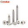 Creaby304 stainless steel self-tapping screws cross countersunk head self-tapping screws flat head extended pointed tail self-tapping wood screws M4x16 50 pieces