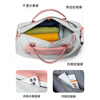 MOONMIX sports fitness bag women's wet and dry separation swimming bag large capacity yoga bag short trip bag hand luggage bag gray