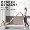 Super fat-burning rowing machine, household intelligent magnetic resistance fitness equipment, comprehensive sports training device, small rowing machine, fat-burning black professional model/load capacity 300 catties/double slide rails, foldable and does not take up space丨Magnetic control丨Slide rails