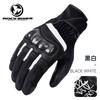 ROCK BIKER Hardcore Rider Motorcycle Gloves for Men and Women Anti-fall Winter Warm Touch Screen Motorcycle Riding Equipment Leader-Black and White XL